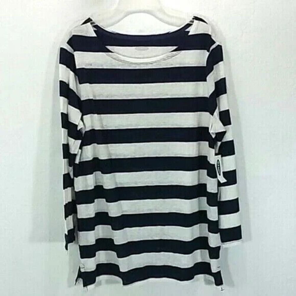old navy women's size Large striped top multicolor New *